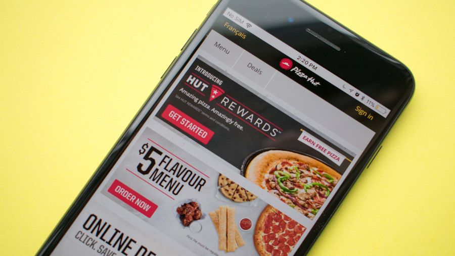 Pizza Hut on phone