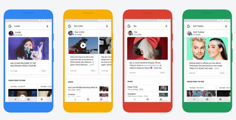 Musicians can now post messages directly to their Google Search Featured Panels