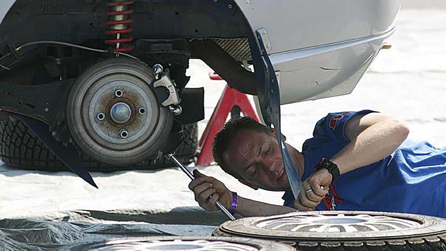 Mechanic with car