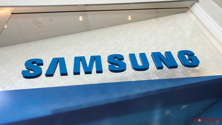 Samsung logo on wall