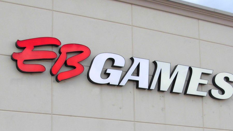 EB Games logo on building