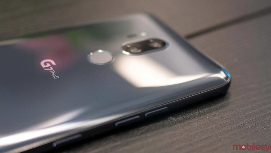 Side view of the LG G7 ThinQ