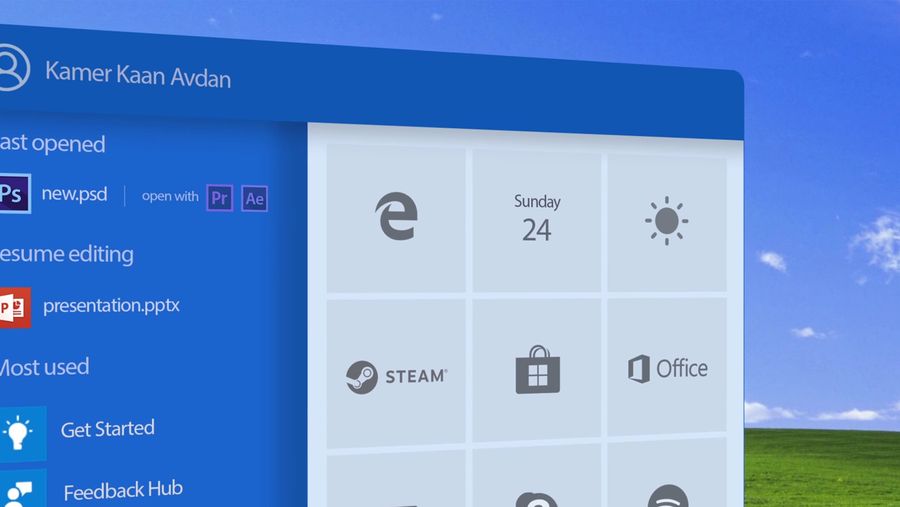 Windows XP concept design