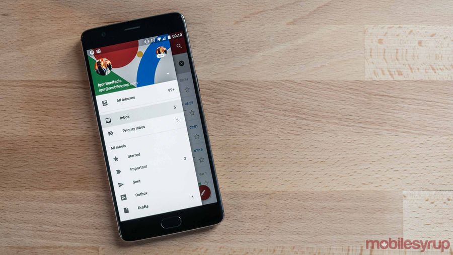 Gmail app on Android phone