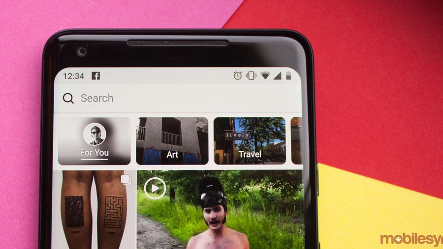 Instagram Explore tab