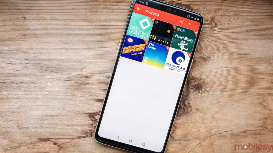 The main interface of Pocket Casts