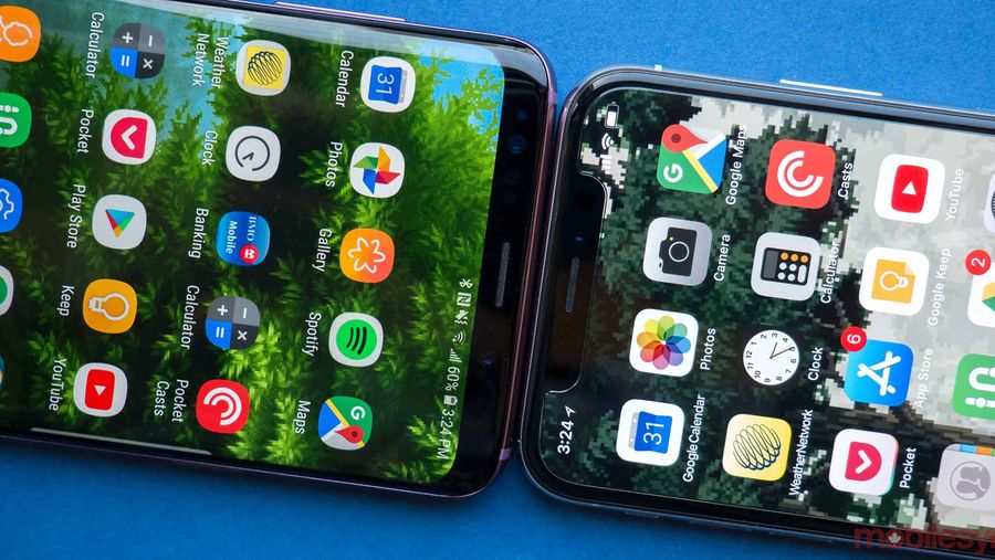 Samsung Galaxy S8 and iPhone X
