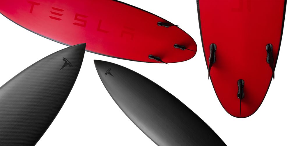 Tesla started selling a limited edition surfboard
