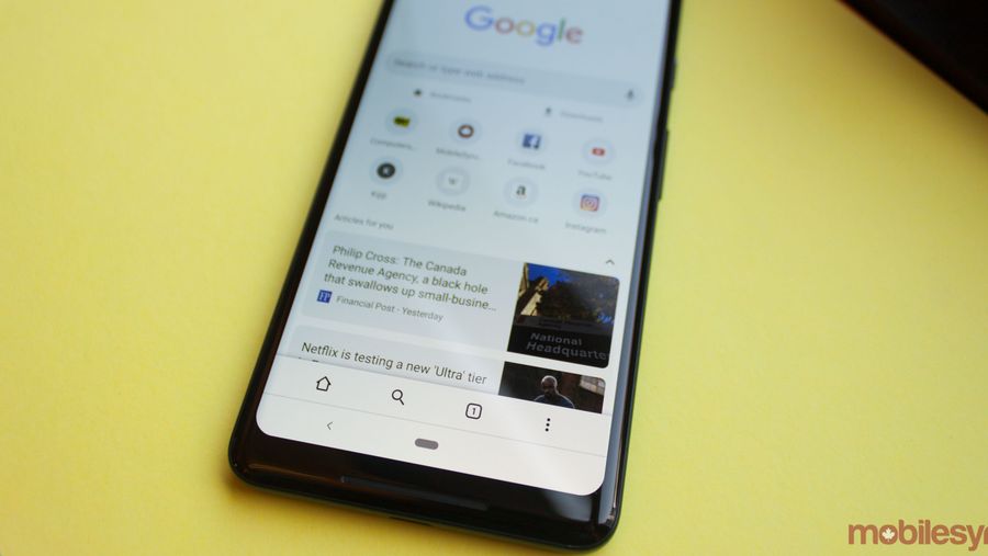 Chrome Duet bottom toolbar