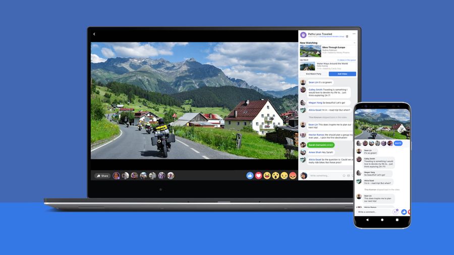 Facebook Watch Party on desktop and mobile