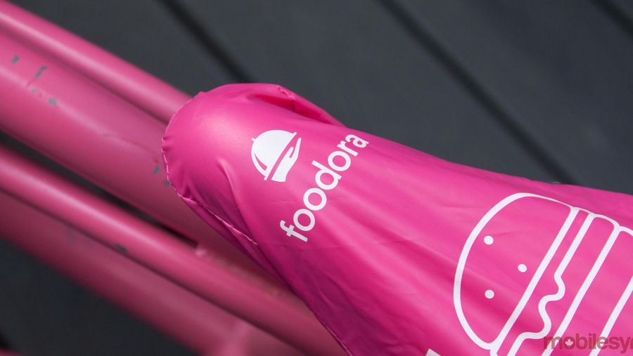 foodora logo on a bike seat