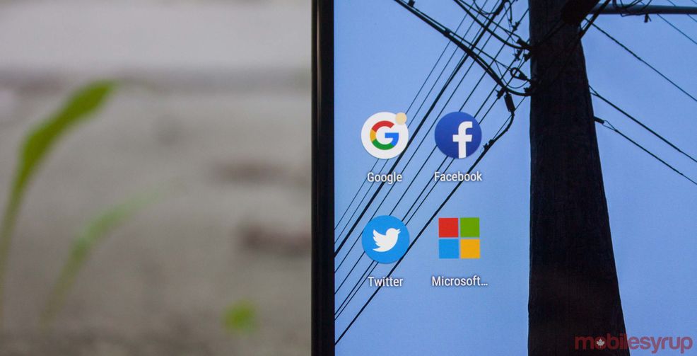 Google, Facebook, Twitter and Microsoft apps