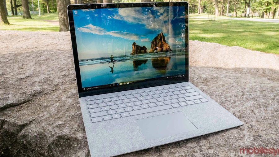 Microsoft Surface Laptop on ground