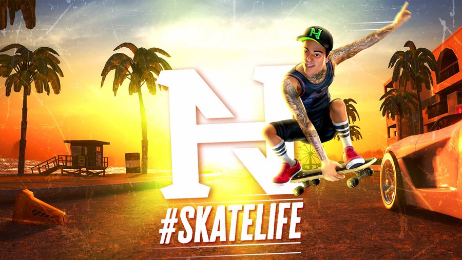 Nyjah Huston: #Skatelife mobile game header