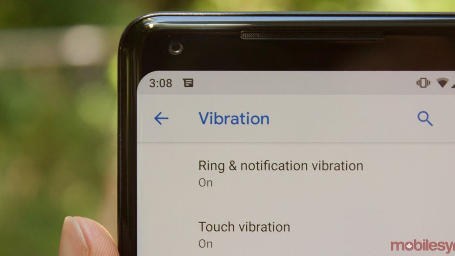 Vibration options in Android P
