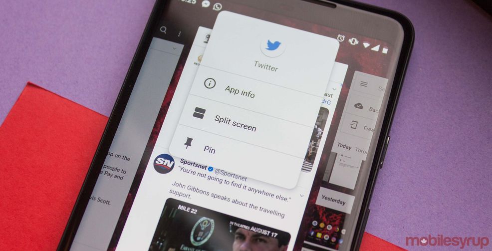 Split screen in Android Pie