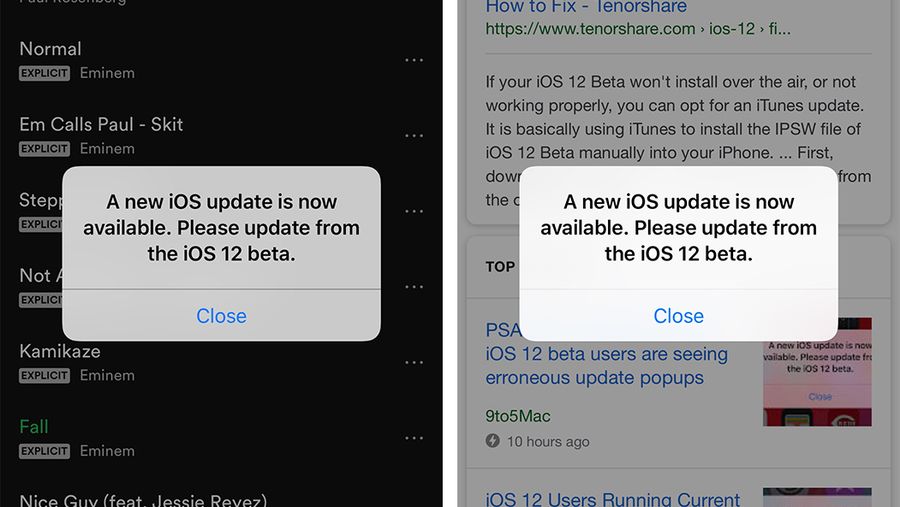 iOS 12 beta issue