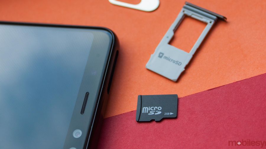 MicroSD card and phone