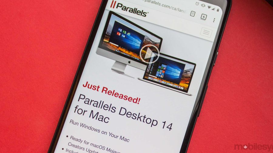 Parallels website on Android