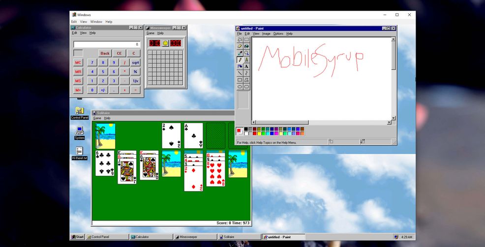 Windows 95 application