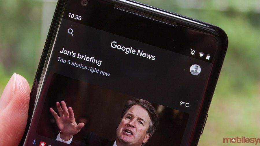 Google News dark mode