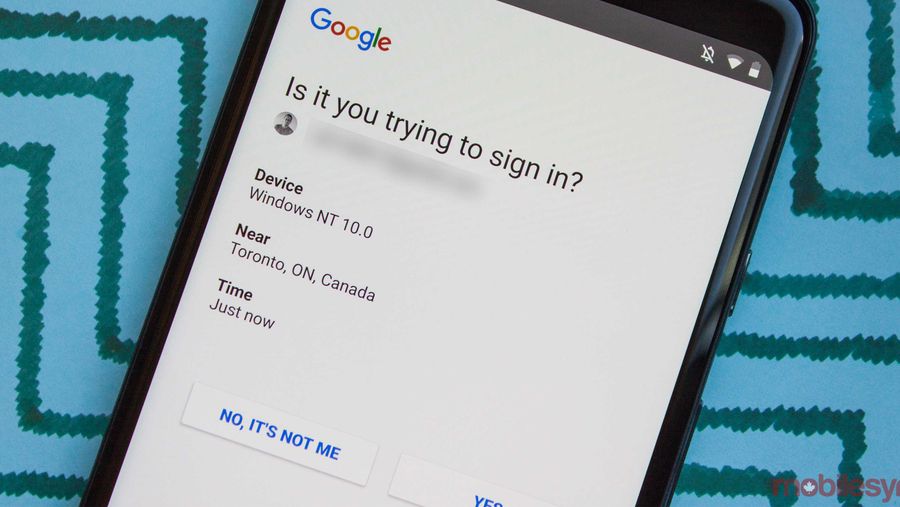 Google sign-in prompt