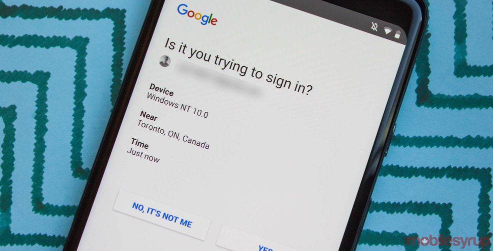Google sign-in prompt