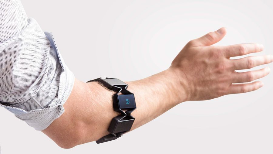 Myo armband on an arm