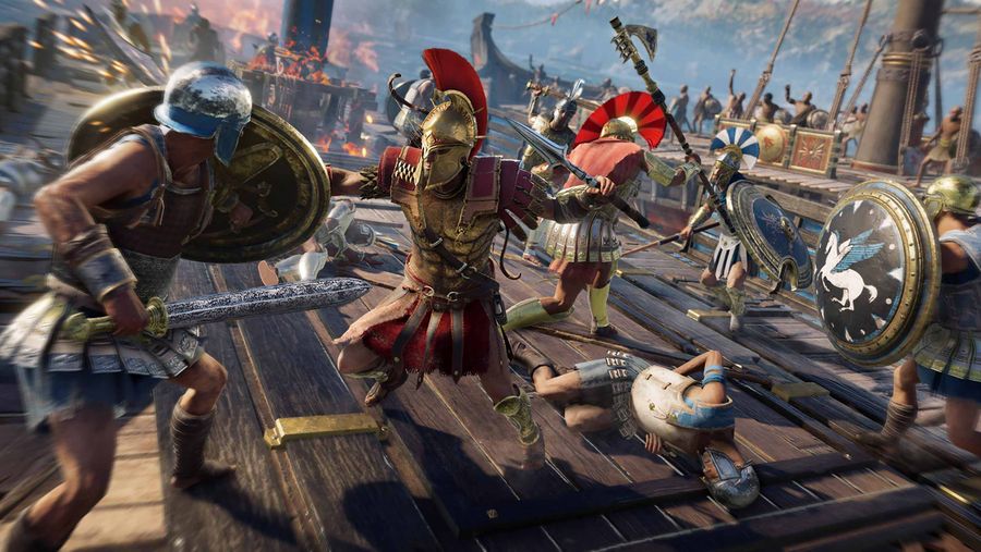 Assassin's Creed Odyssey combat on boat