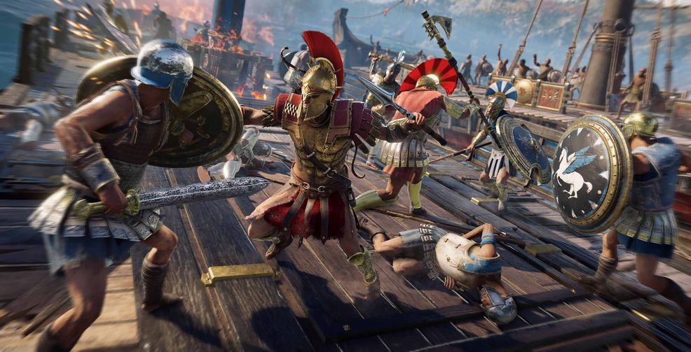 Assassin's Creed Odyssey combat on boat