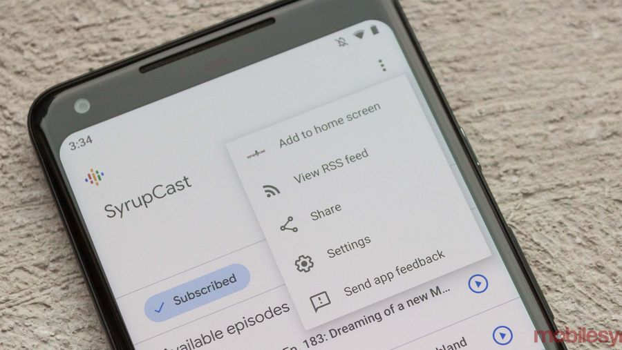 Google Podcasts sharing button