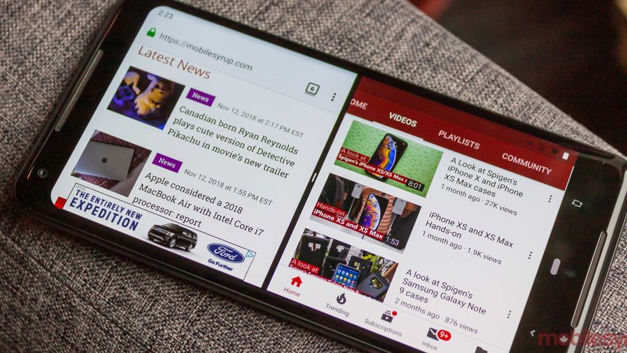 Split-screen on Android Pie