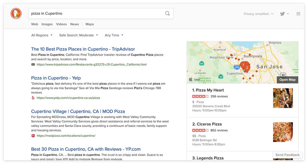 Privacy-focused search engine DuckDuckGo partners with Apple Maps for map search results