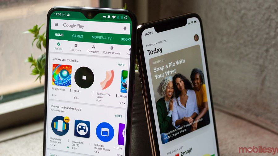 Google Play and Apple App stores