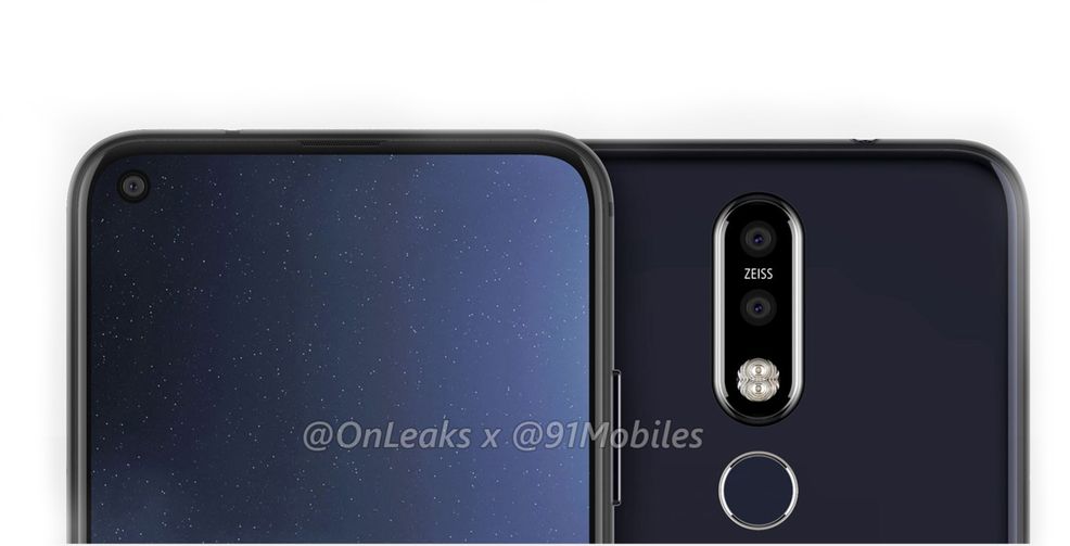 Renders of the Nokia 8.1 Plus showcases an in-display circular camera cutout
