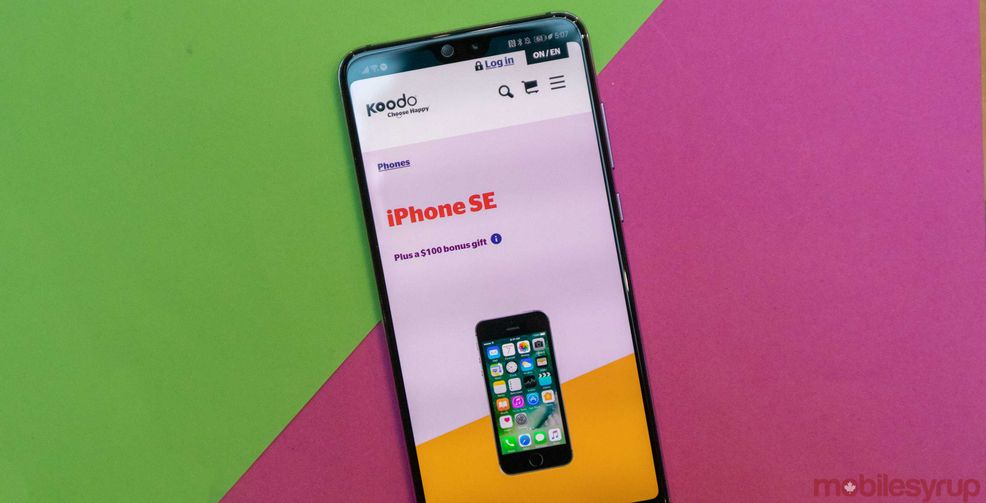 Koodo offers new iPhone SE with $100 bonus gift on Tab Small plan