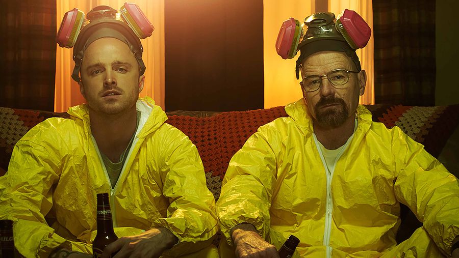 Breaking Bad Walt and Jesse in chem suits