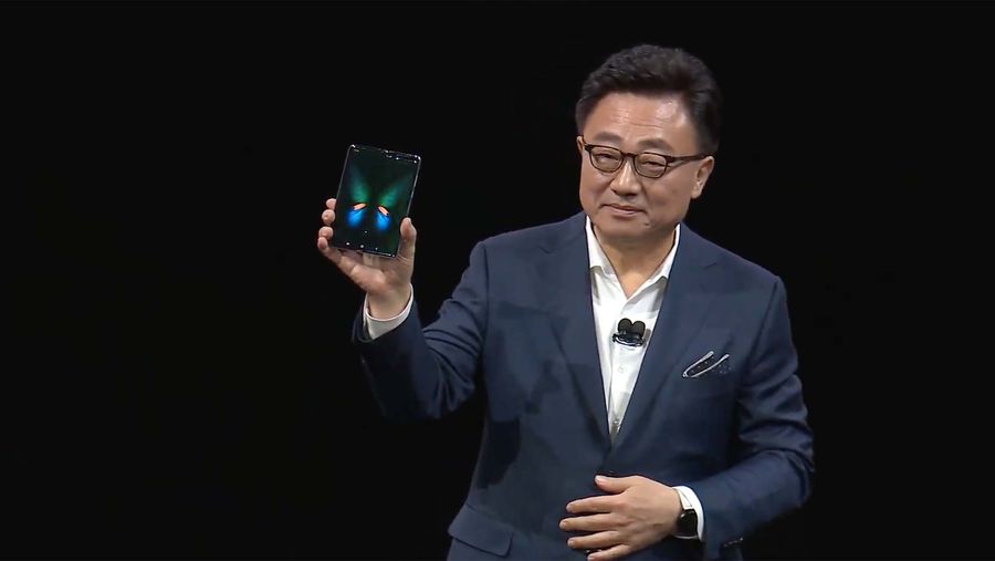 DJ Koh holding Samsung Galaxy Fold