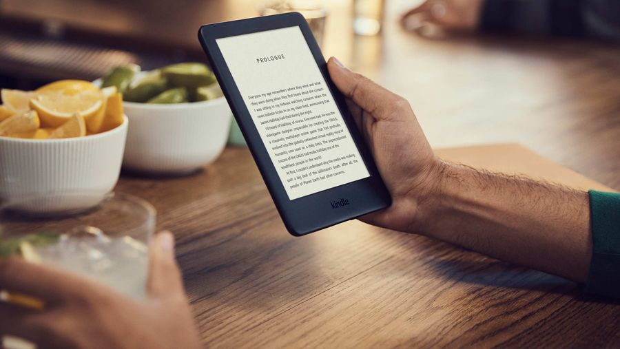 The new Amazon Kindle with adjustable front light