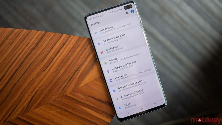 Samsung Galaxy S10 settings