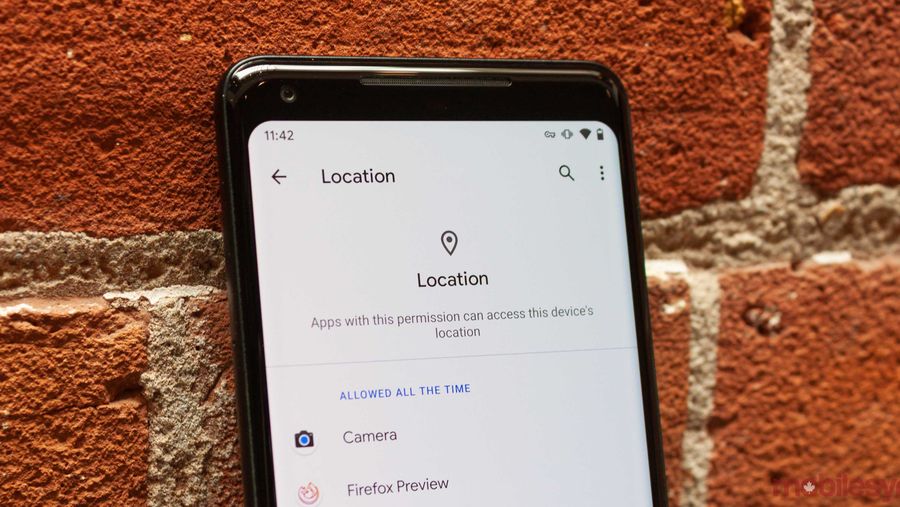 Android Q location menu