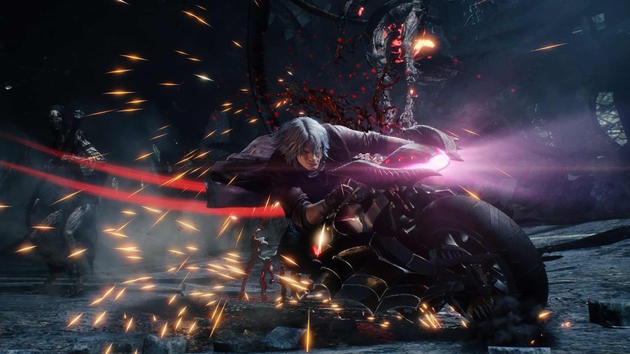 Devil May Cry 5 Dante on motorcycle