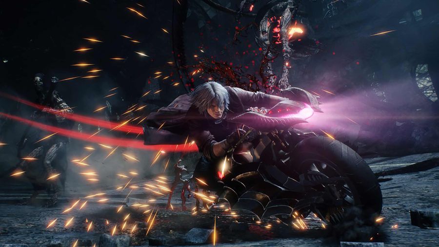 Devil May Cry 5 Dante on motorcycle