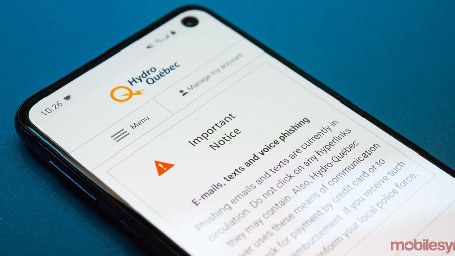 Hydro-Quebec spam notice