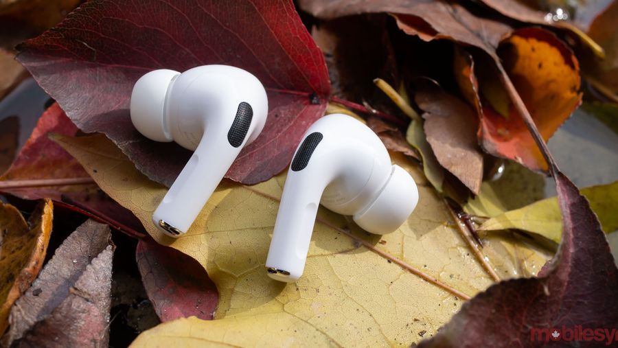 AirPods Pro on leaves