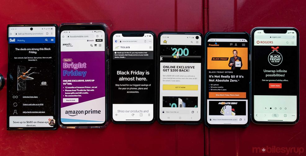 Here’s a round-up of Canadian carrier 2019 Black Friday deals