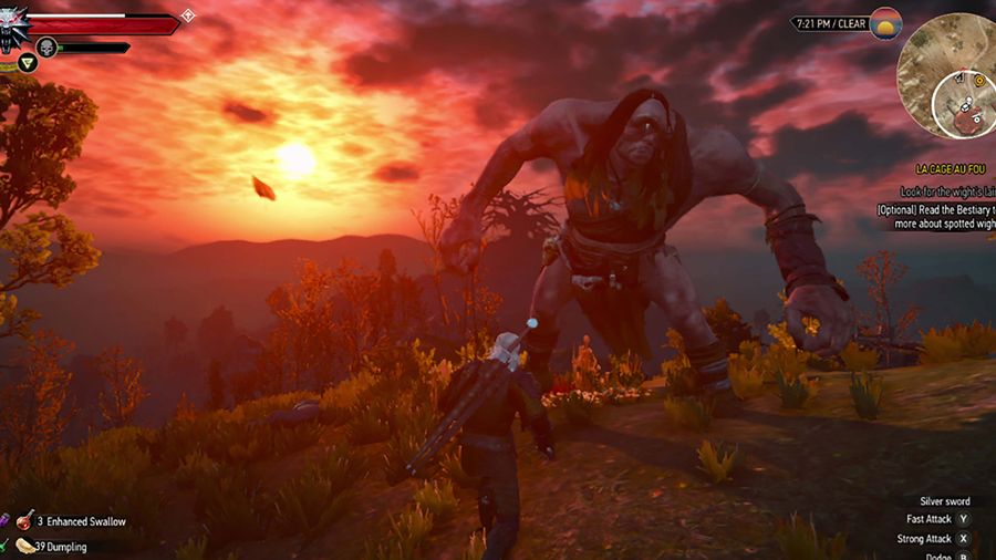 The Witcher 3 monster fight