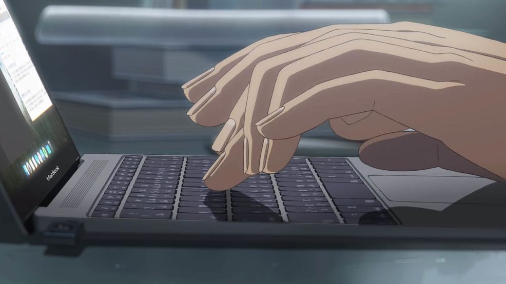 MacBook illustration from anime