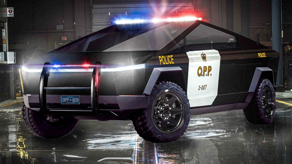 Ontario Provincial Police show off Cybertruck render with OPP branding