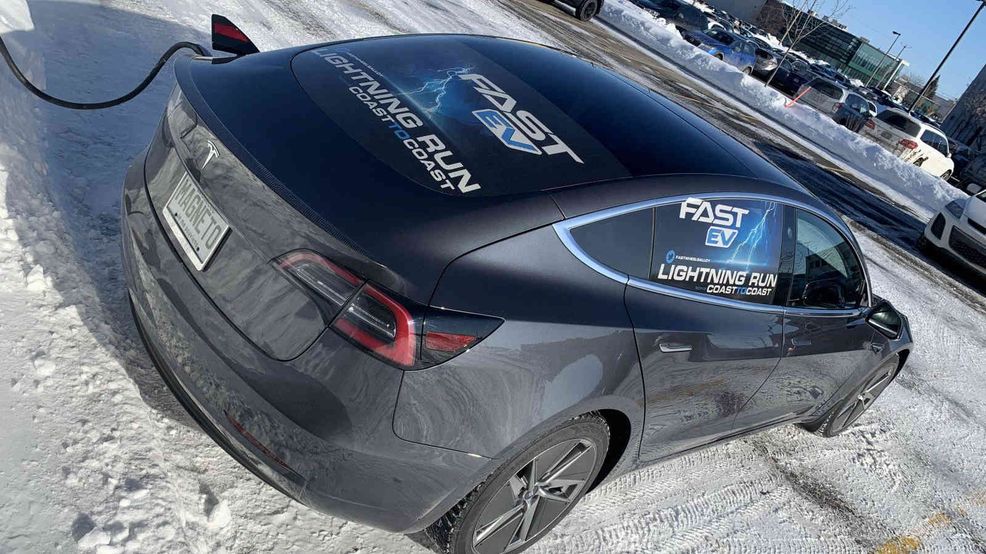 Two Canadians successfully complete coast-to-coast trip in a Tesla